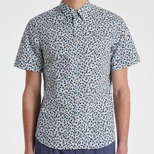 Original Penguin Blue Floral button up shirt size L